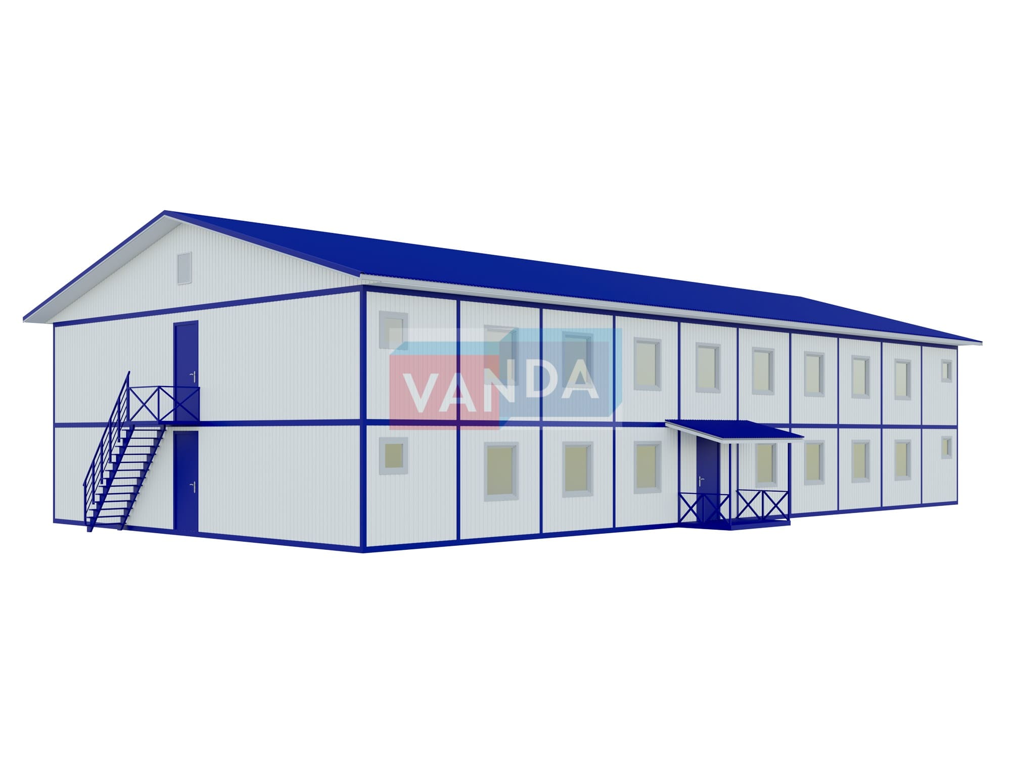 Проект общежития из блок контейнеров 12x24 Панели МДФ